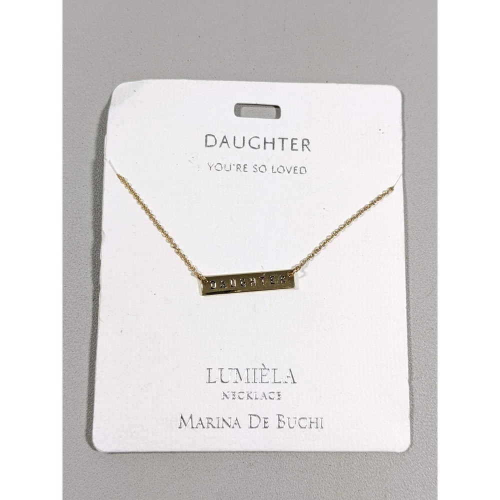 Marina De Buchi Daughter Gold Tone Bar Pendant Necklace
